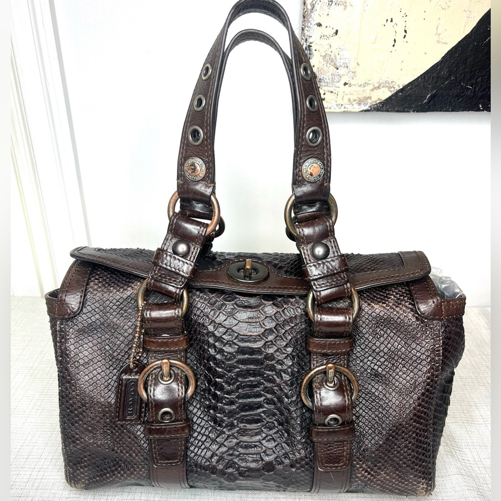 Limited Edition Coach Chelsea Python Embossed Lea… - image 1